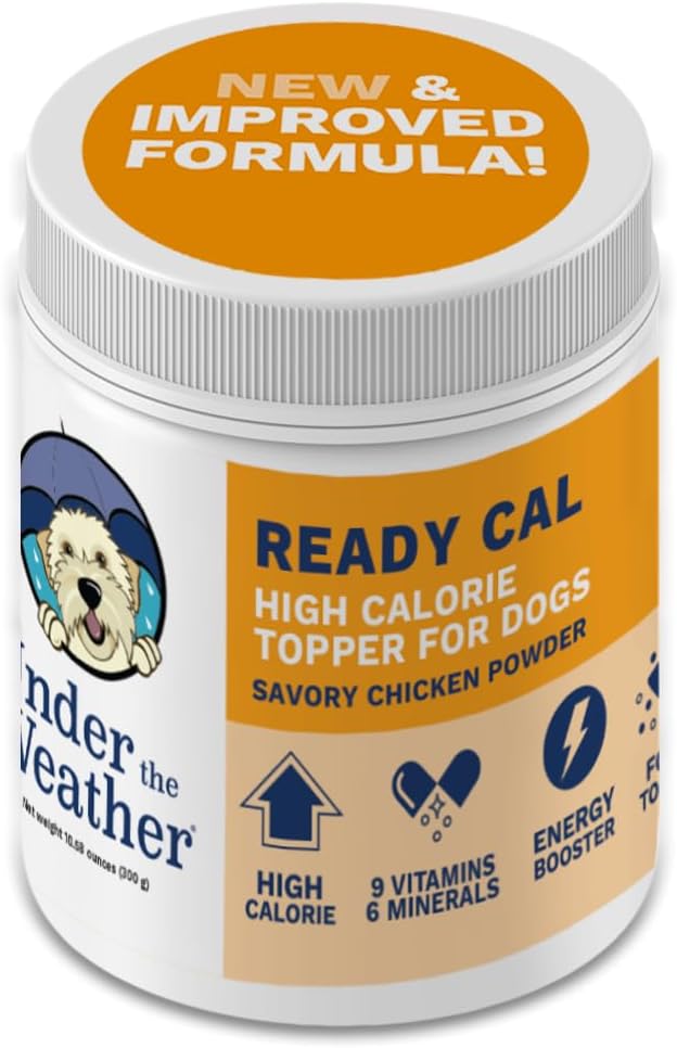 Ready Cal Powder for Dogs, High-Calorie Weight Gainer & Appetite Stimulant, Dog Energy Booster Veterinarian-Approved Pet Supplement with Vitamins & Minerals, Chicken Flavor |10.58 oz