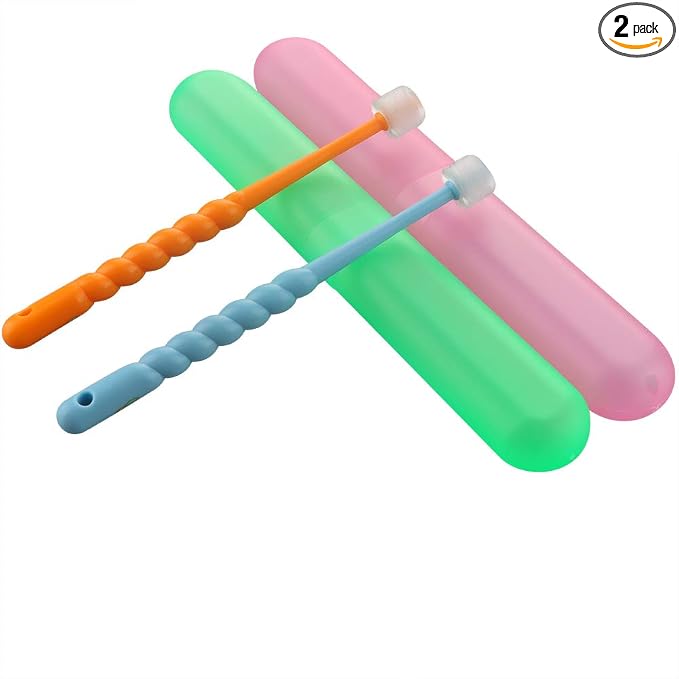 2 Pcs 360-Degree Pet Toothbrush for Puppy, Small Dog and Cat, Colors May Vary