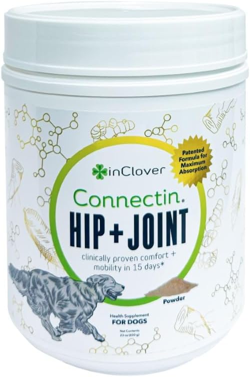 Connectin Natural Hip & Joint Supplement for Dogs with Glucosamine, Chondroitin & Hyaluronic Acid - Powder for Dog Mobility, Comfort & Active Lifestyle Support, 23oz