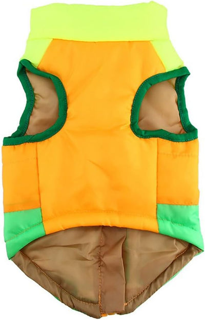 Winter Dog Vest - Warm Windproof & Waterproof Dog Jacket for Small&Mend Dogs, Yellow/Orange/Green XS