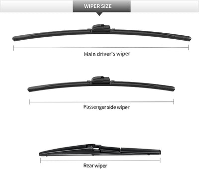 Front and Rear Windshield Wipers for Toyota Corolla Cross 2022-2026 | Quiet and Streak-Free Front and Back Wiper Blades Assembly All-Season OEM Automotive Replacement Accessories