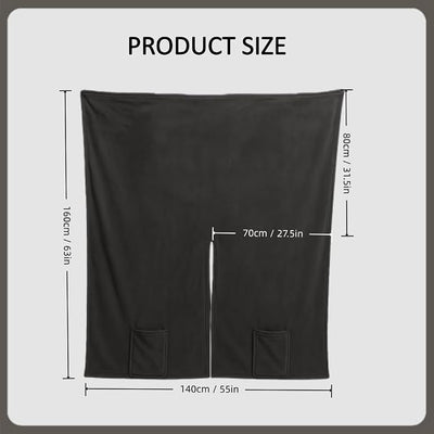 Cordless Wearable Heated Throw Blanket – Large 63"×55" Battery Powered Plush Heating Throw, Dual-Sided Flannel, USB/DC Rechargeable Heated Blanket for Camping, Car, Office & Home (Dark Gray)