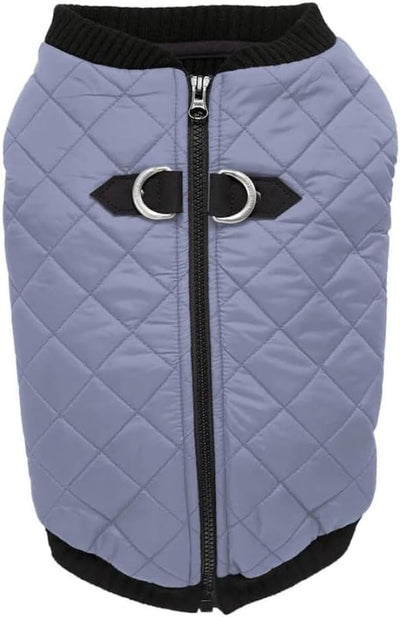 Gooby Fashion Vest Dog Jacket - Gray, Small - Warm Zip Up Dog Bomber Vest with Dual D Ring Leash Water Resistant for Small to Medium Dogs