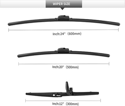 Front and Rear Windshield Wipers for Toyota 4Runner 2010-2022 | Quiet and Streak-Free Front and Back Wiper Blades Assembly All-Season OEM Automotive Replacement Accessories