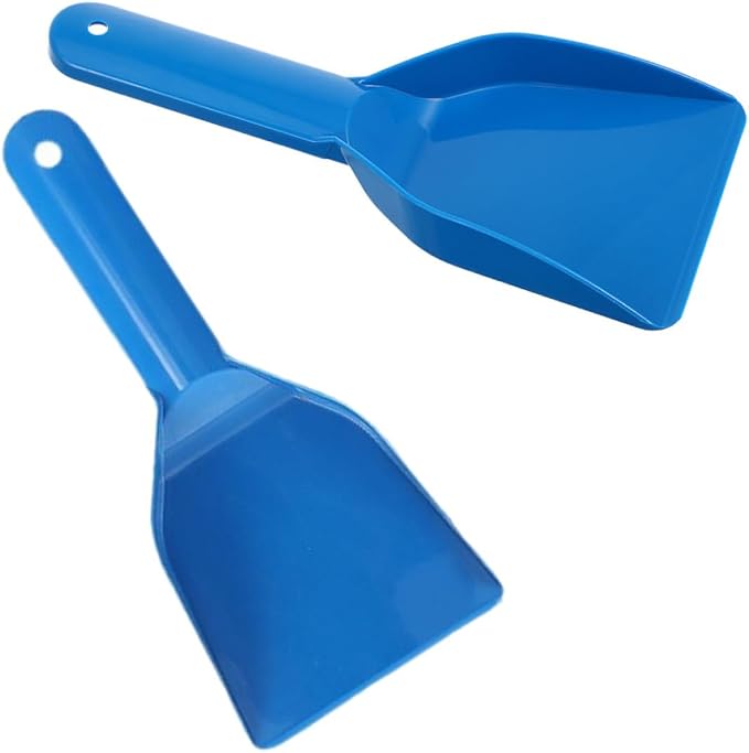 Baluue 2pcs Lightweight Blue Plastic Ice Scraper and Snow Shovel Set for Home and Kitchen, Compact Ice Removal Tool for Freezer, Car Windscreen, and Refrigerator