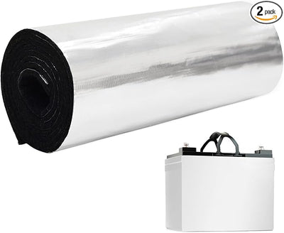 40"x7" 2PCS Car Battery Insulation Kit - Battery Wrap Blanket Thermal Heat Shield Blanket for Extreme Temperature Hot Cold Weather Protection for Vehicle, Truck, RV Batteries