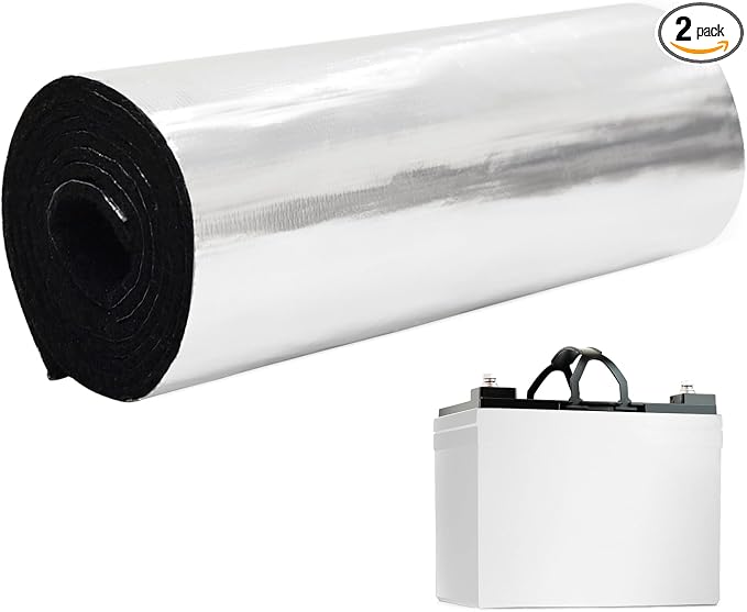 40"x7" 2PCS Car Battery Insulation Kit - Battery Wrap Blanket Thermal Heat Shield Blanket for Extreme Temperature Hot Cold Weather Protection for Vehicle, Truck, RV Batteries
