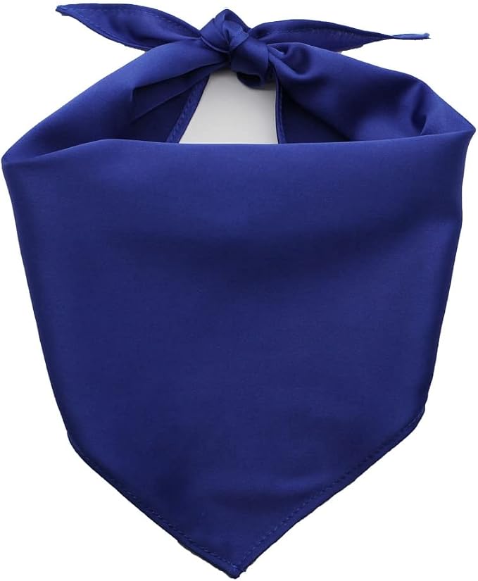 1 Pack Blue Dog Plain Bandana Solid Color Dog Scarf for Medium Large Dogs