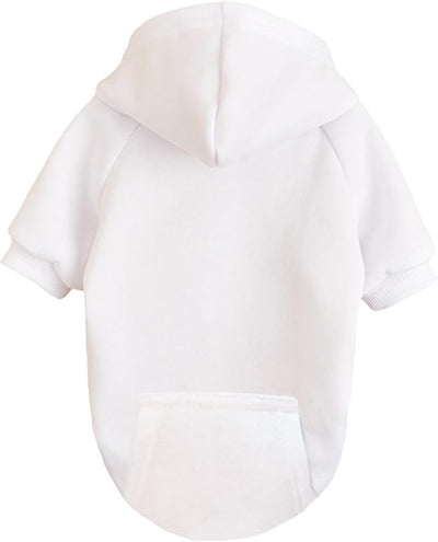 Jecikelon Soft Dog Hoodies for Small Dogs, Fleece Puppy Sweatshirt with Pockets, Warm Winter Cold Weather Coats for Pet Cat, Cute Clothes Puppy Costume (White, X-Small)