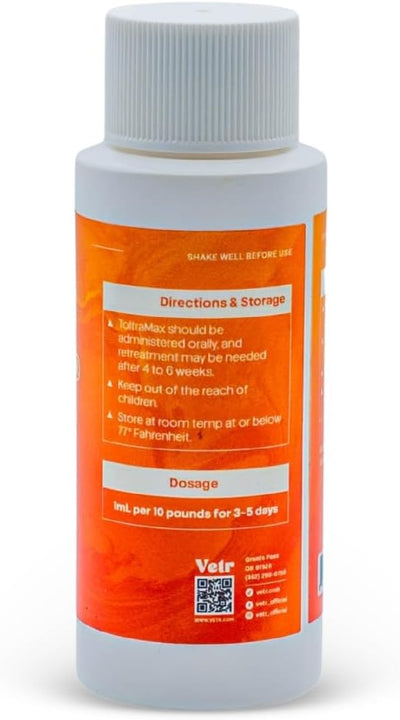 Toltrazuril 10.0% for Horses, Dogs, Cats, 60mL/2 Ounce, for Non-Food Chain Animals