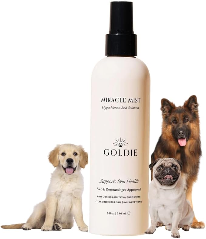 Miracle Mist Hypochlorous Acid Spray for Dogs | Hot Spots | Paw Licking | Itchy Skin | Minor Wounds | Odor Support | Lick Safe | Fragrance Free | Alcohol Free
