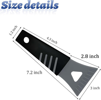 Ice Scraper for Car Windshield, 2PCS Plastic Handheld Vehicle Window Snow Frost LCE Remover Cleaning Freezer with Non-Slip Handle, Auto Freezer Shovel Defroster, Universal Fit (Grey)