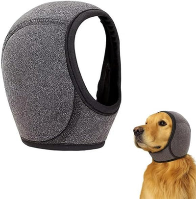 Dog Ear Muffs Noise Protection, 2026 Adjustable Silent Elastic Calming Dog Ear Cover for Small Medium Dogs (Gray, 14-19in)