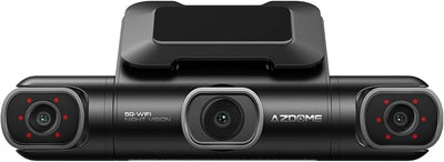 AZDOME 360° 4 Channel Dash Cam Front and Rear Inside, Built-in 128GB eMMC, 2K+1080P*3 Dashcam, Left Right, Voice Control, 5G WiFi Dash Camera for Cars with 4 Adjustable Lenses, IR Night Vision, M660