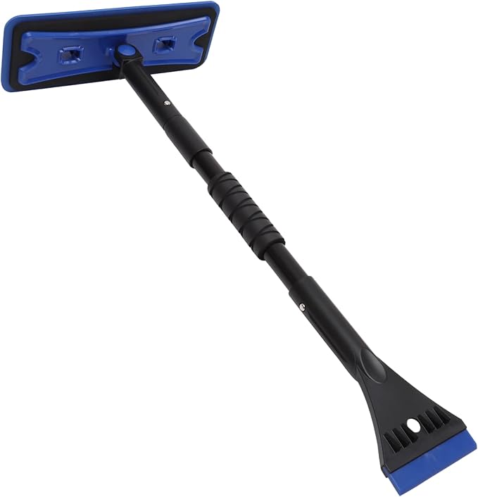 VANZACK Extendable Car Snow Scraper EVA Foam Brush Sturdy Winter Windshield Ice Remover Tool for Trucks and Cars Compact Snow Broom for Easy Storage