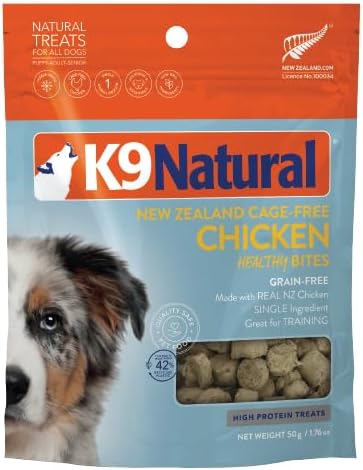 Freeze-Dried Single Ingredient Dog Treats, High-Value, Low-Calorie Protein Bites for Active Dogs, Healthy Dog Training Treats, Grain-Free Reward, Chicken, 1.76oz