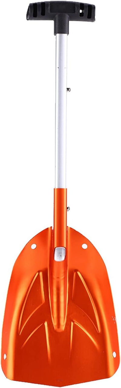 Generic Aluminum Alloy Telescopic Snow Shovel Bright Orange Portable Detachable Durable Winter Ice Removal Tool for Outdoor Snow Clearing Car Camping
