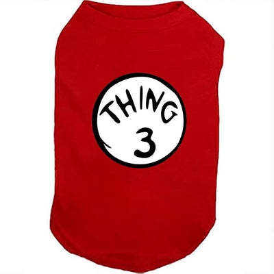 Dog Shirts for Pet Clothes Soft Breathable Puppy Shirts Pop Culture Thing 1 to Thing 9 Printed Pet T-Shirt (RED-3, Small)