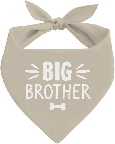 Big Brother Dog Bandana, Beige Pet Dog Scarf Accessories, Pregnancy Announcement Big Brother Baby Reveal, Pet Dogs Triangle Scarf, Dogs Bandana for Small Medium