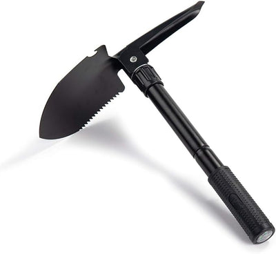 Gardening Folding Shovel Military Camping Shovel Survival Gear Entrenching Tool with Carrying Pouch Metal Handle for Camping Trekking Gardening Fishing Backpacking Snow (Black)