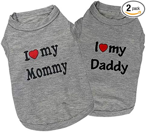 2 Pack Puppy Shirt for Small Dog Boy-Dog Clothes Pet Fashion Casual Breathable Comfortable Apparel Outfits for Dog Cat