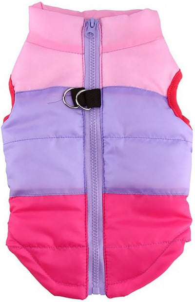 Winter Waterproof Windproof Vest Coat for Cold Weather - Warm Jacket for Small Medium Dogs (Not Suitable for Big Dogs) Pink/Purple/Rosered M