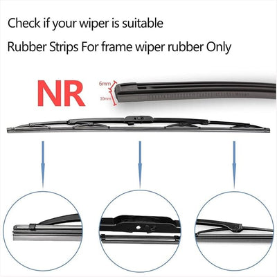 OEM Quality 4pcs 8mm/6mm Car Windscreen Wiper Blade Insert Rubber Strip (Refill) Soft 14"16"17"18"19"20"21"22"24"26"28" Accessories Perfect fit for windshields (Color : Width 6mm, Size : 4pcs 24 inc