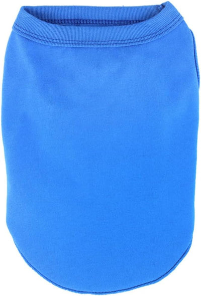 Dog Blue Clothes Blank Pet Apparel Cotton Small Animal Costume Puppy Clothing Yorkie Outfit (Neck Girth 11.02'')