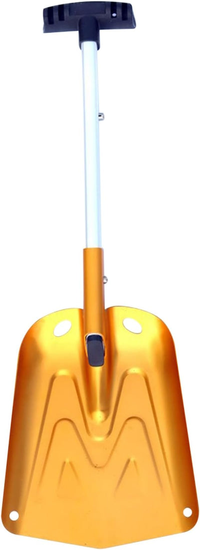 Snow Shovel Detachable Bright Gold Color Car Snow Shovel with Skidproof Handle Rust-Resistant Aluminium Alloy Portable for Cars, Snowmobiles, Camping