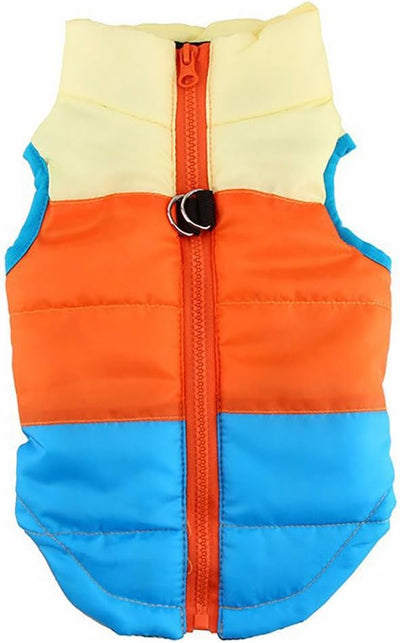 Winter Windproof Warm Dog Coat - Small Medium Dogs, Not Suitable for Big Dogs - Waterproof, Apricot/Orange/Blue, XXS