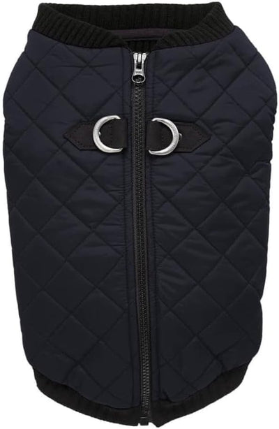 Gooby - Fashion Vest, Small Dog Sweater Bomber Jacket Coat with Stretchable Chest, Black, Small
