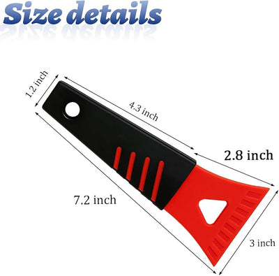 Ice Scraper for Car Windshield, 2PCS Plastic Handheld Vehicle Window Snow Frost LCE Remover Cleaning Freezer with Non-Slip Handle, Auto Freezer Shovel Defroster, Universal Fit (Red)