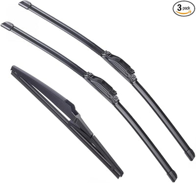 Front And Rear Windshield Wiper Blade Replacement for Mazda 5 2006-2015 Toyota RAV4 2019-2022 26"+16" Front Windscreen Wiper for U/J hook 12" Rear wiper blade