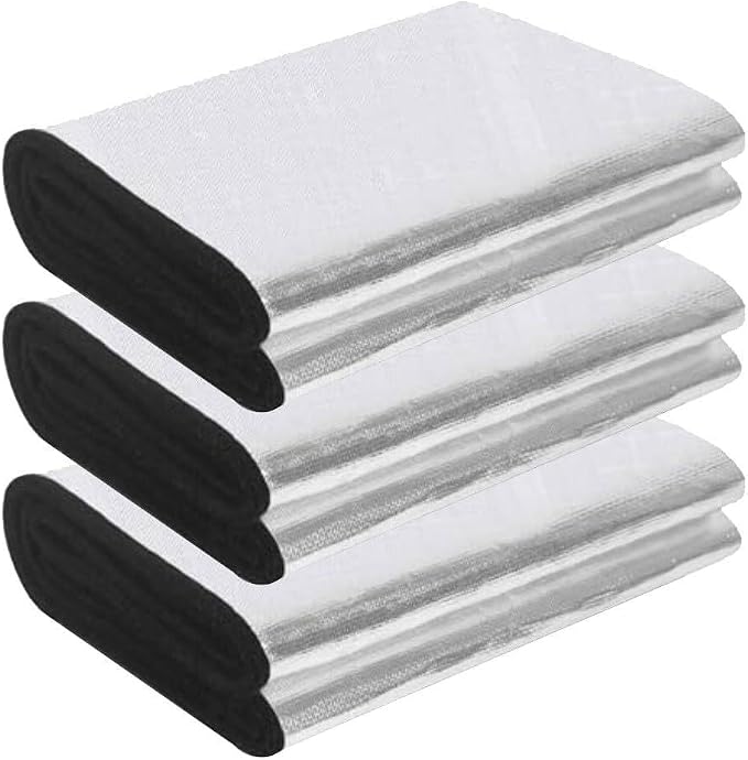 Car Battery Insulation Blanket Set with Fireproof Cotton Layer, Aluminum Foil Heat Shield, Designed for Cold Weather Protection and Temperature Resistance (3PCS)