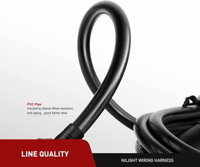 Nilight NI-WA-01C Cigarette Lighter Extension Cord Cable Heavy Duty 14ft 12V/24V Car Charger with Cigarette Lighter Socket (Pack of 2)