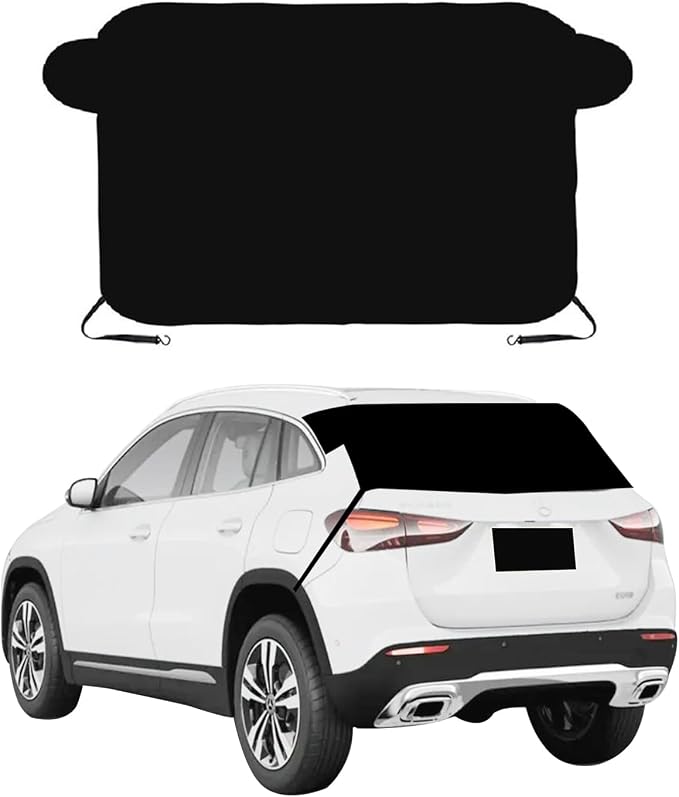 Car Rear Windshield Cover for Ice and Snow, Thicken Rear Frost Guard Windshield Cover for Cars Hatchback Sedan Trucks Vans and SUV（58"x 42"）