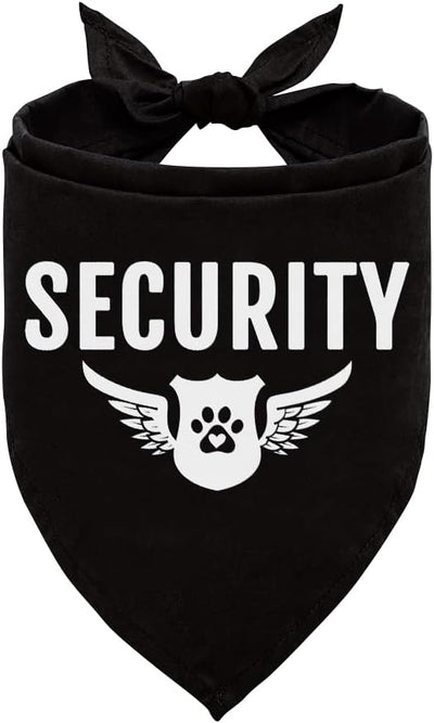 Security Dog Bandana - Triangle Scarf for Small & Medium Dogs (Black, Funny Cute Design)