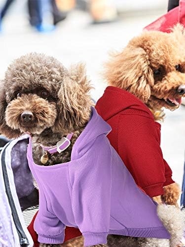 Syhood 4 Pieces Medium Dog Sweaters Dog Hoodie Clothes with Hat for Small Dogs Puppy Pet Winter Warm Hoodies Coat Sweater Shirt Chihuahua Clothes with Pocket