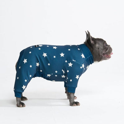 Spark Paws Dog Pajama, Dog Recovery Suit Male, Onesie, Ultra-Soft and 4-Way Stretch, for Small Medium and Large Breeds - Stars - L