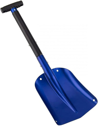 Matte Blue Aluminum 3-Piece Collapsible Snow Shovel Lightweight Portable Emergency Shovel for Car Camping