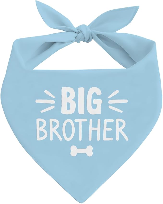Big Brother Dog Bandana, Light Blue Pet Dog Scarf Accessories, Pregnancy Announcement Big Brother Baby Reveal, Pet Dogs Triangle Scarf, Dogs Bandana for Small Medium