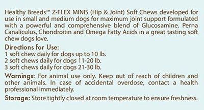 Healthy Breeds Norwich Terrier Z-Flex Minis Hip and Joint Support Soft Chews 60 Count