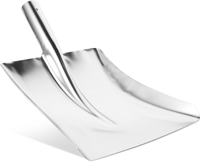 Totority Square Head Shovel, 12.59x7.48x1.57 in Metal Dustpan & Garbage Shovel for Fast Debris & Snow Removal, Rust-Resistant & Ergonomic Grip for Patios, Lawns, Driveways & Cars