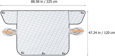 GANAZONO Car Windshield Snow Cover Frost with Pe Aluminum Film and Magnets, Strong Wind Protection, Protects Car from Snow Rain, Ice, and Yellow Sand, for Winter Use