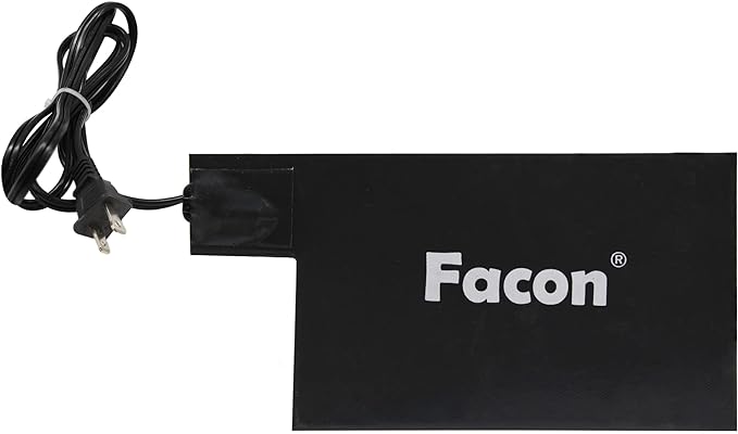 Facon 8-1/2'' x 5-1/2'' Silicone Battery Heater Pad with Thermostatically Controlled, Automotive Electric Silicone Battery Warmer Pad, 120V, 60Watts Grey