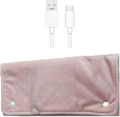 USB Powered Cat Heating Pad, Portable Adjustable Heated Cat Bed, Rechargeable Pet Blanket for Indoor Cats, Dog, Small Animals, Elderly Pets, Home, Car, Travel, Winter Cold Weather Comfort (Pink)