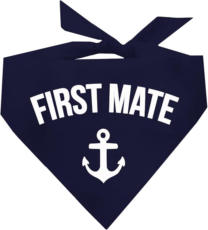First Mate Summer Boat Dog Matching Dog Bandanas (264 Navy OS)