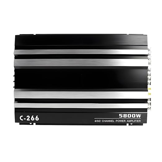 Car Power Amplifier 4-Channel Slim Stereo Car Audio Amplifier Amp 12V (4 Channel - 13.39 inch)