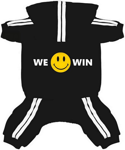 Weowin Pet Outfit - Cute Dog Hoodie Tracksuit Sweater Winter Clothes Pajamas Jumpsuit 4-Legs Black for Puppy Small Medium Large Dogs Girl or Boy (X-Small)