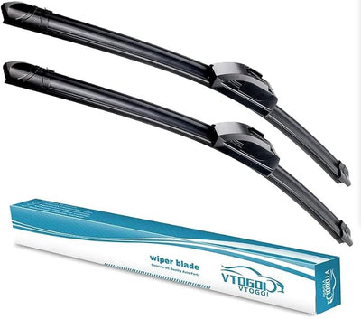 VTOGOI OEM Quality 18''+18'' Windshield Wiper Blades,Premium All-Seasons J-Hook Replacement Wiper Blades (2 Pack)